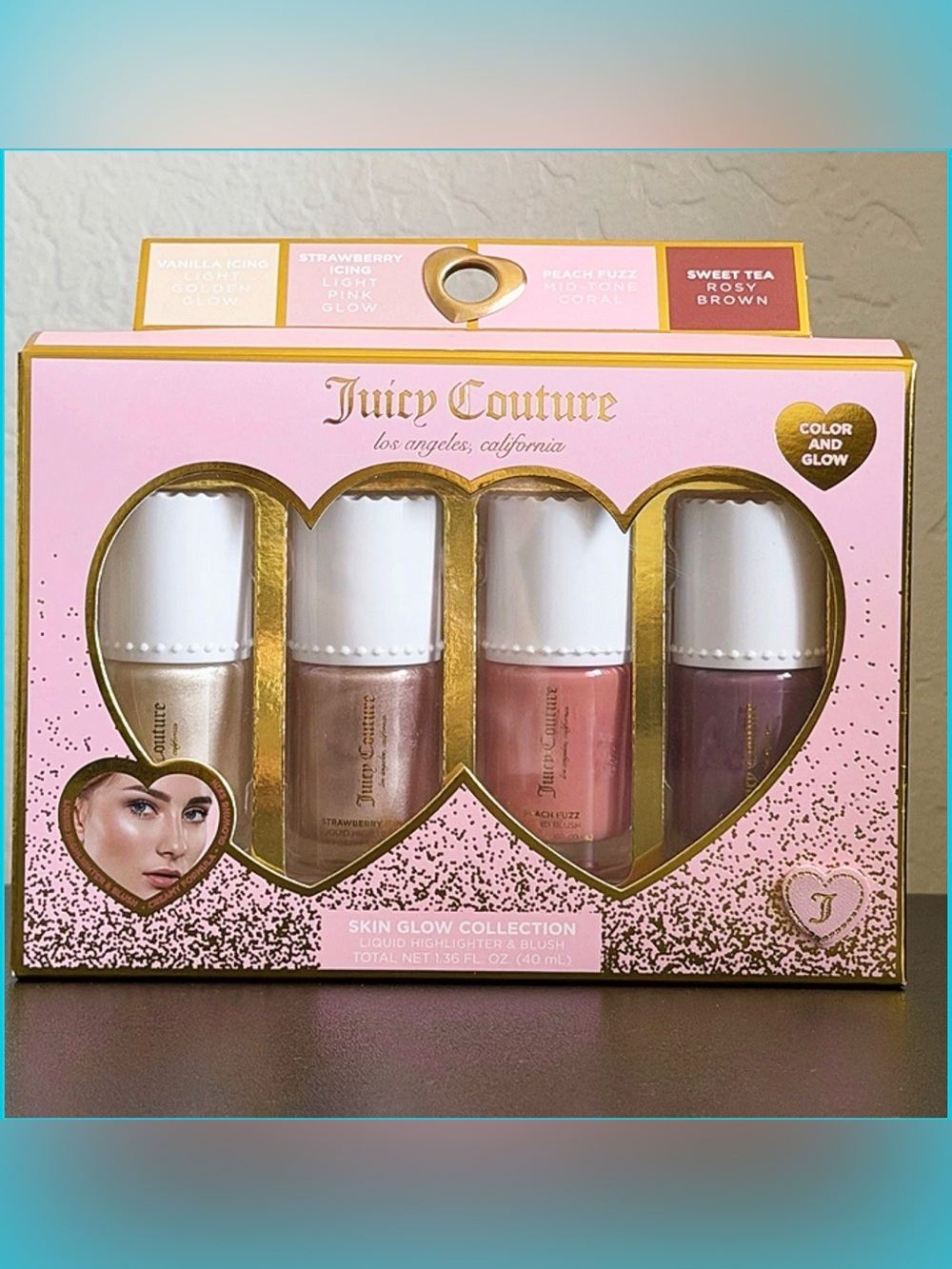 Juicy Couture Skin Glow Collection Liquid Highlighter & Blush Makeup Set NIB